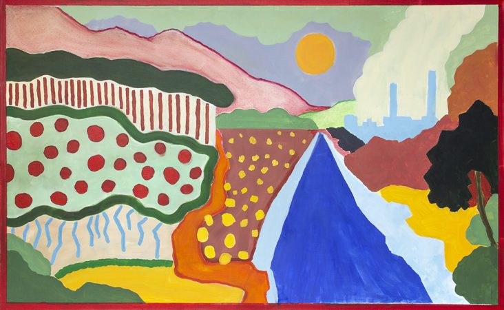 Mikołaj Starowieyski Cementownia technika mieszana na płótnie 2023 105 x 170 cm small