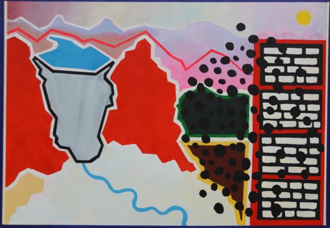 Mikołaj Starowieyski - Tama, technika mieszana na płótnie, 2019, 110 x 165 cm