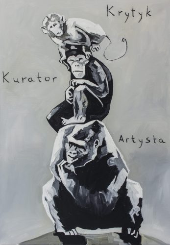 The Krasnals Piramida zwierząt 2023 olej płótno