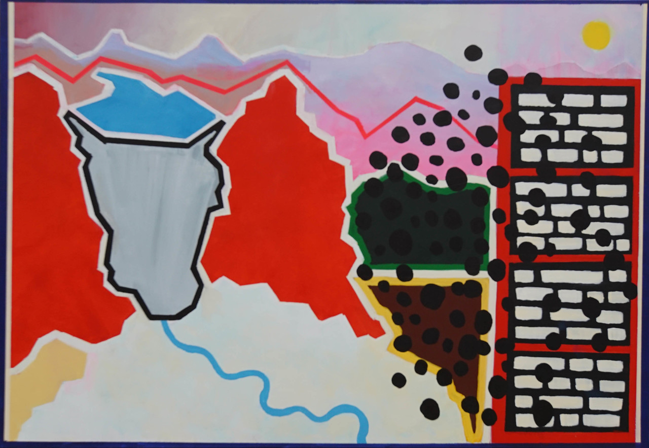 Mikołaj Starowieyski - Tama, technika mieszana na płótnie, 2019, 110 x 165 cm